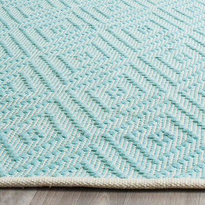 Safavieh Montauk Mtk811H Turquoise / Ivory Geometric Area Rug