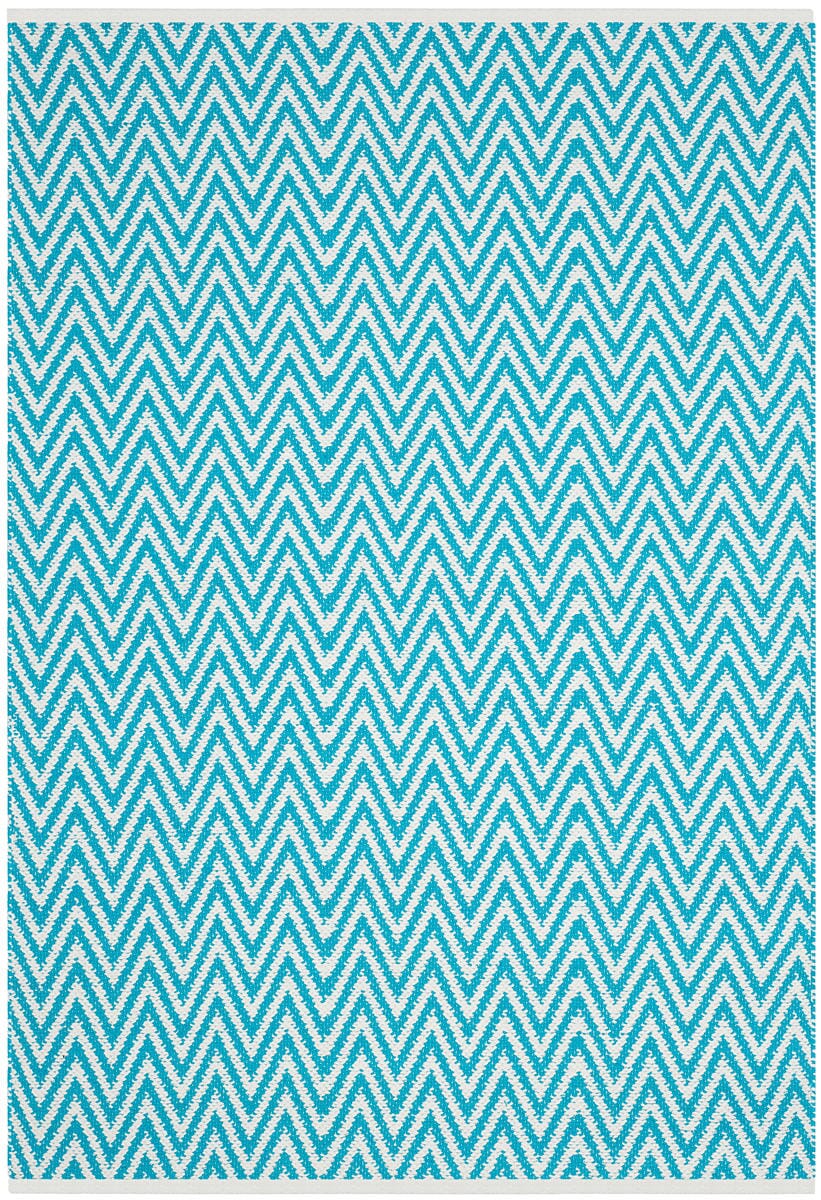 Safavieh Montauk Mtk812H Turquoise / Ivory Chevron Area Rug