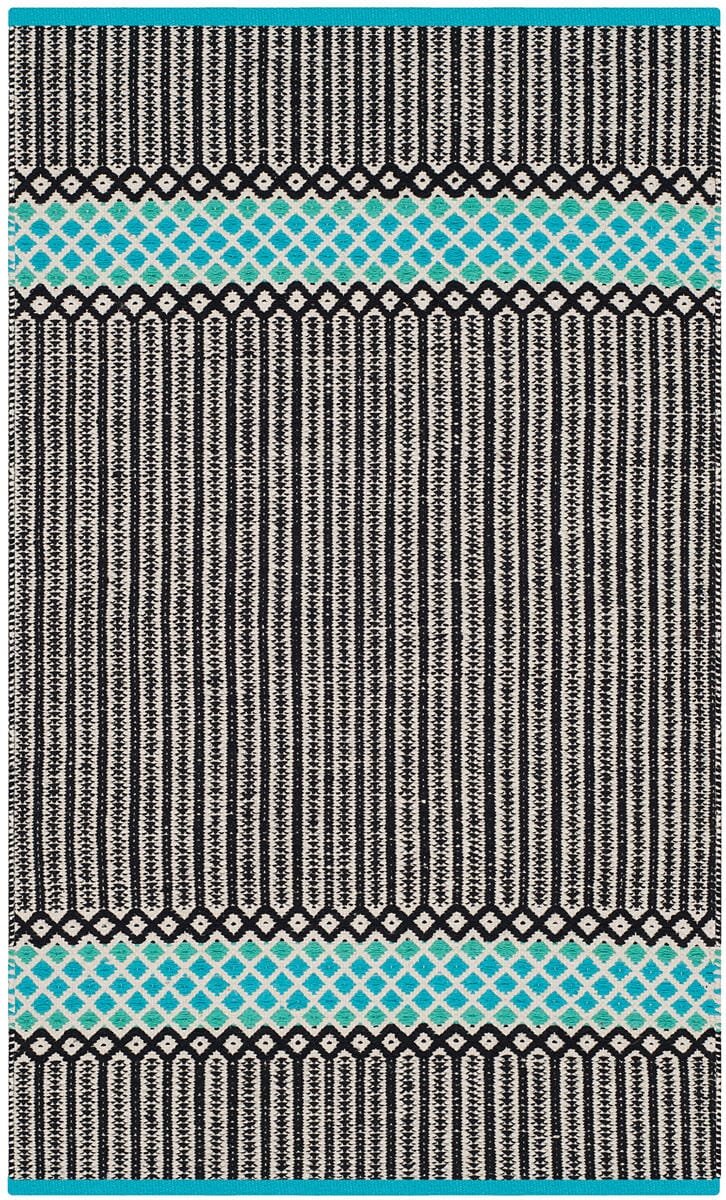 Safavieh Montauk Mtk820H Turquoise / Multi Striped Area Rug