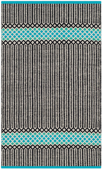 Safavieh Montauk Mtk820H Turquoise / Multi Striped Area Rug