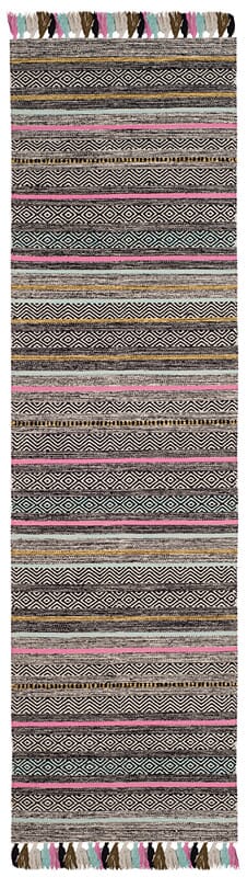 Safavieh Montauk Mtk901B Black / Multi Striped Area Rug