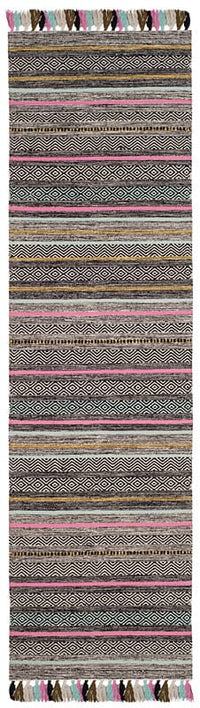 Safavieh Montauk Mtk901B Black / Multi Striped Area Rug