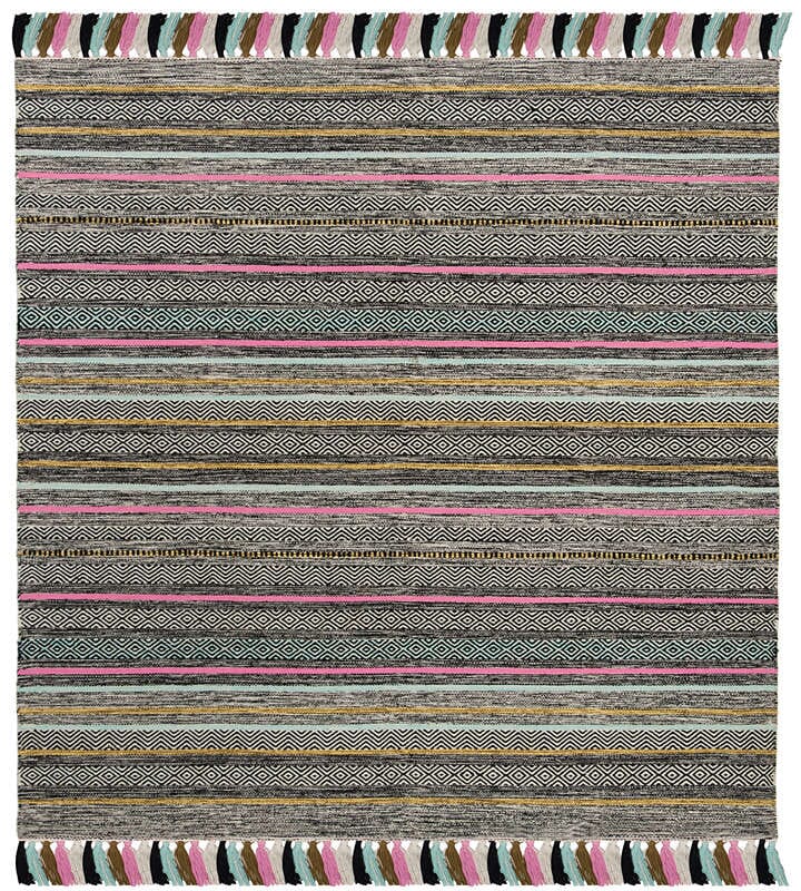 Safavieh Montauk Mtk901B Black / Multi Striped Area Rug