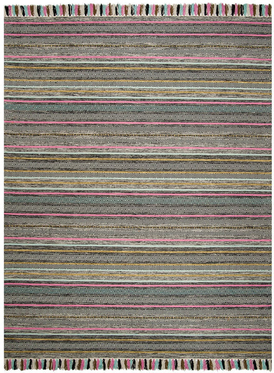 Safavieh Montauk Mtk901B Black / Multi Striped Area Rug