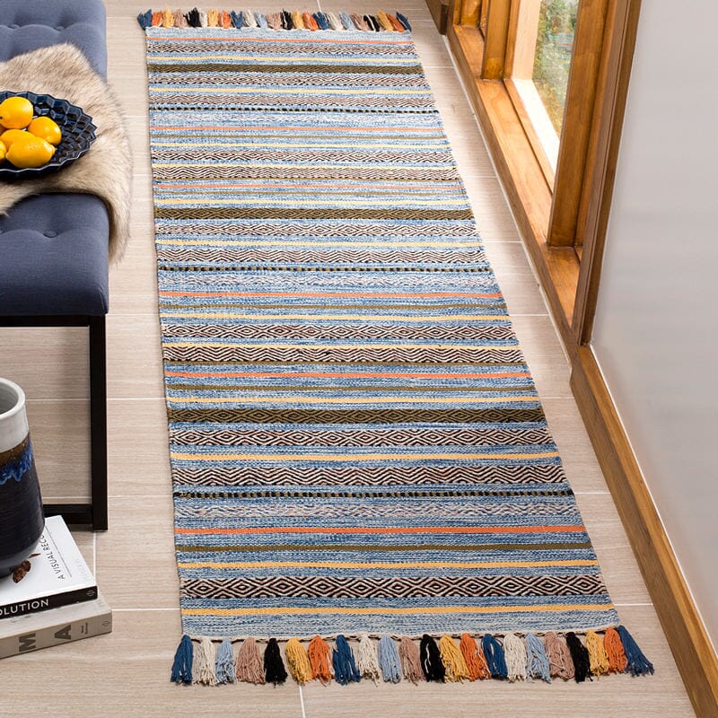 Safavieh Montauk Mtk901C Blue / Multi Striped Area Rug