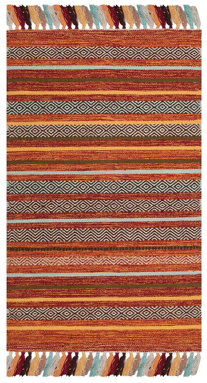 Safavieh Montauk Mtk901D Rust / Multi Striped Area Rug