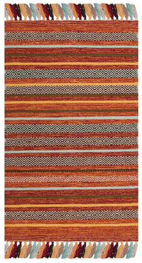 Safavieh Montauk Mtk901D Rust / Multi Striped Area Rug