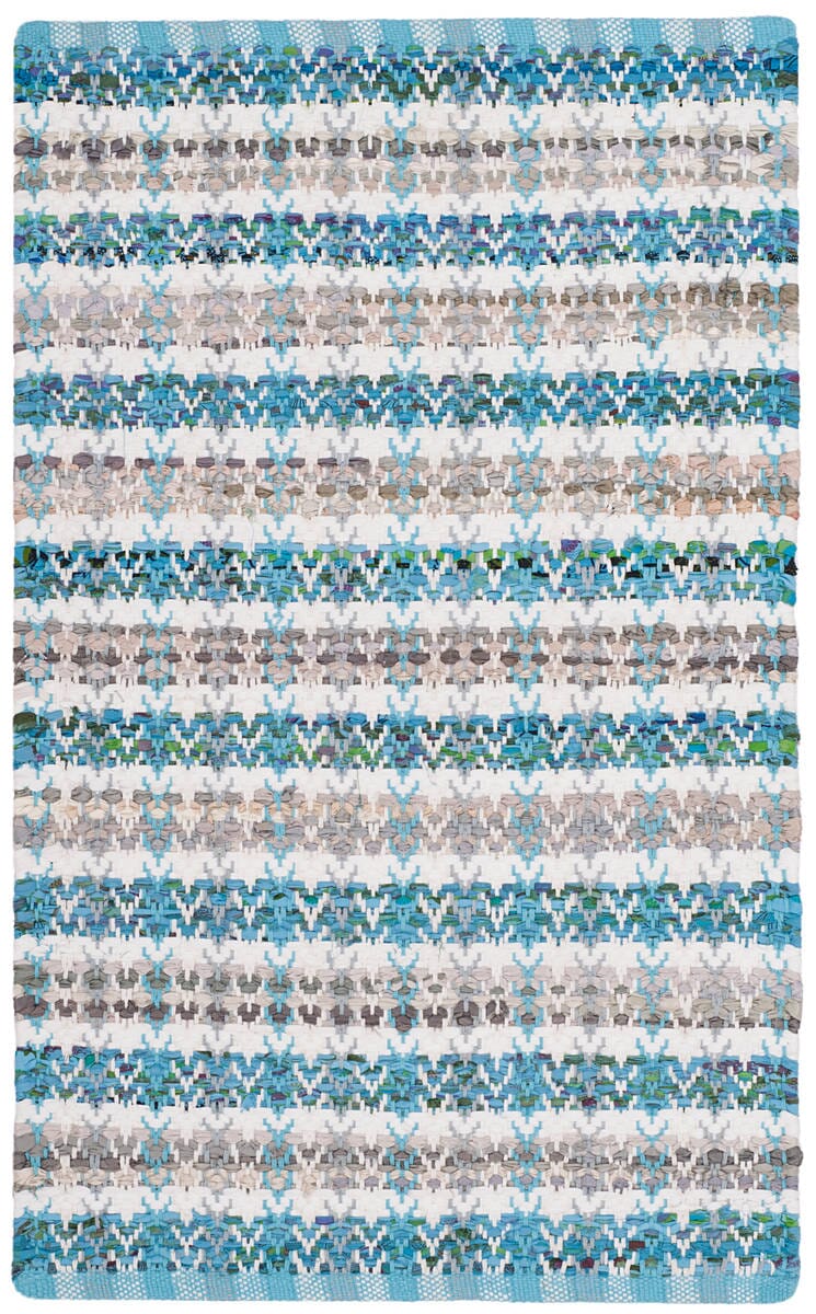 Safavieh Montauk Mtk950C Aqua / Multi Striped Area Rug