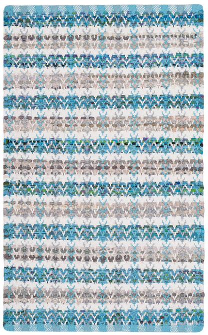 Safavieh Montauk Mtk950C Aqua / Multi Striped Area Rug