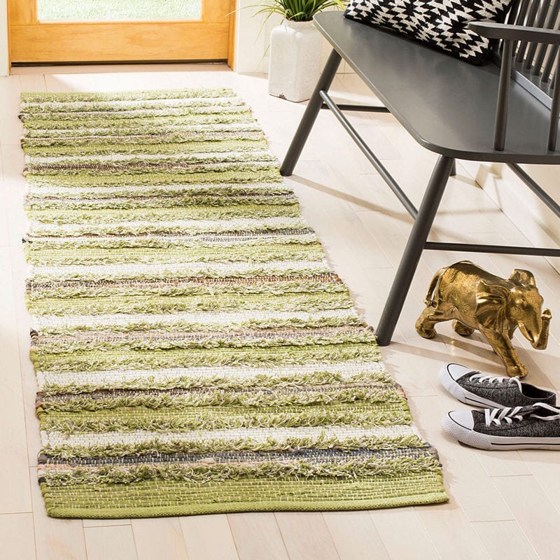 Safavieh Montauk Mtk951G Green / Multi Striped Area Rug