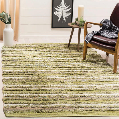 Safavieh Montauk Mtk951G Green / Multi Striped Area Rug