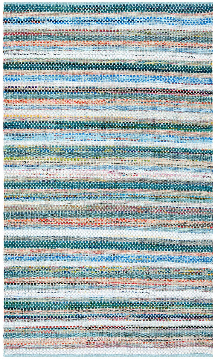 Safavieh Montauk Mtk975C Aqua / Multi Striped Area Rug