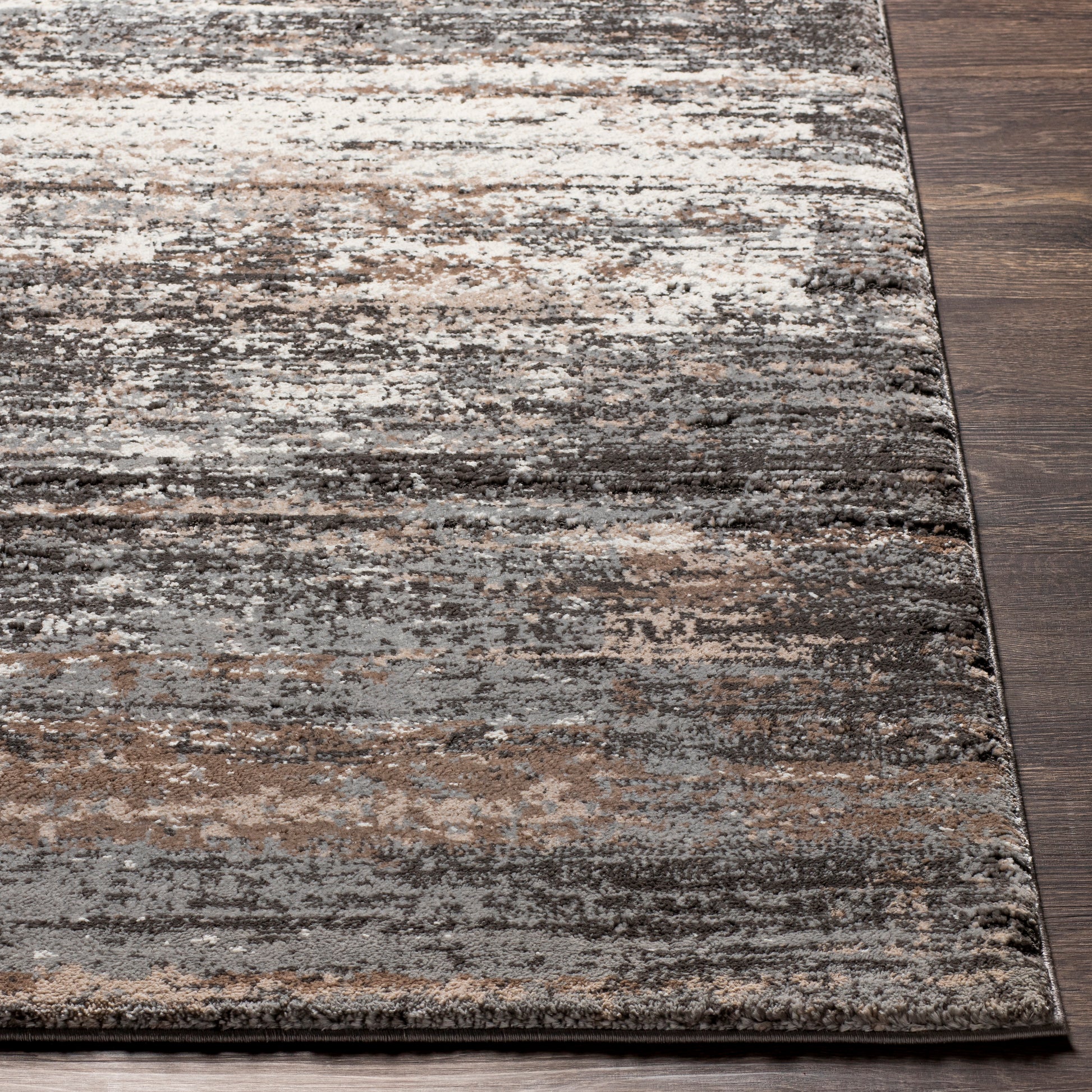 Surya Montana Mtn-2304 Medium Gray, Charcoal, Dark Brown, Beige Area Rug