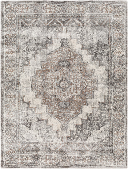 Surya Montana Mtn-2306 Medium Gray, Charcoal, Dark Brown, Beige Area Rug