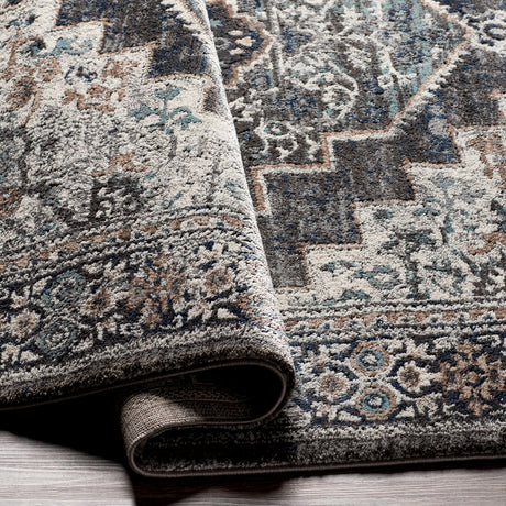 Surya Montana Mtn-2307 Charcoal, Aqua, Dark Brown, Beige Rugs.