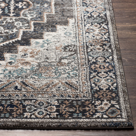 Surya Montana Mtn-2307 Charcoal, Aqua, Dark Brown, Beige Rugs.