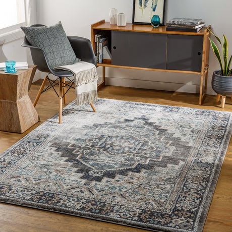 Surya Montana Mtn-2307 Charcoal, Aqua, Dark Brown, Beige Rugs.