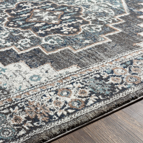 Surya Montana Mtn-2307 Charcoal, Aqua, Dark Brown, Beige Rugs.