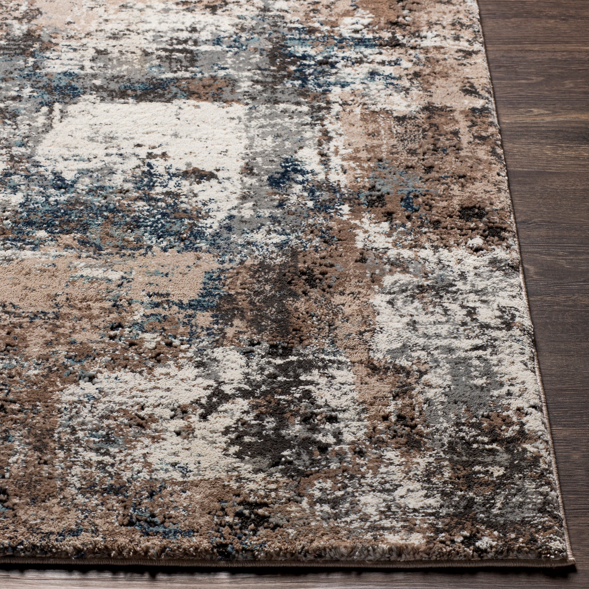 Surya Montana Mtn-2308 Beige, Dark Brown, Aqua, Dark Blue Area Rug