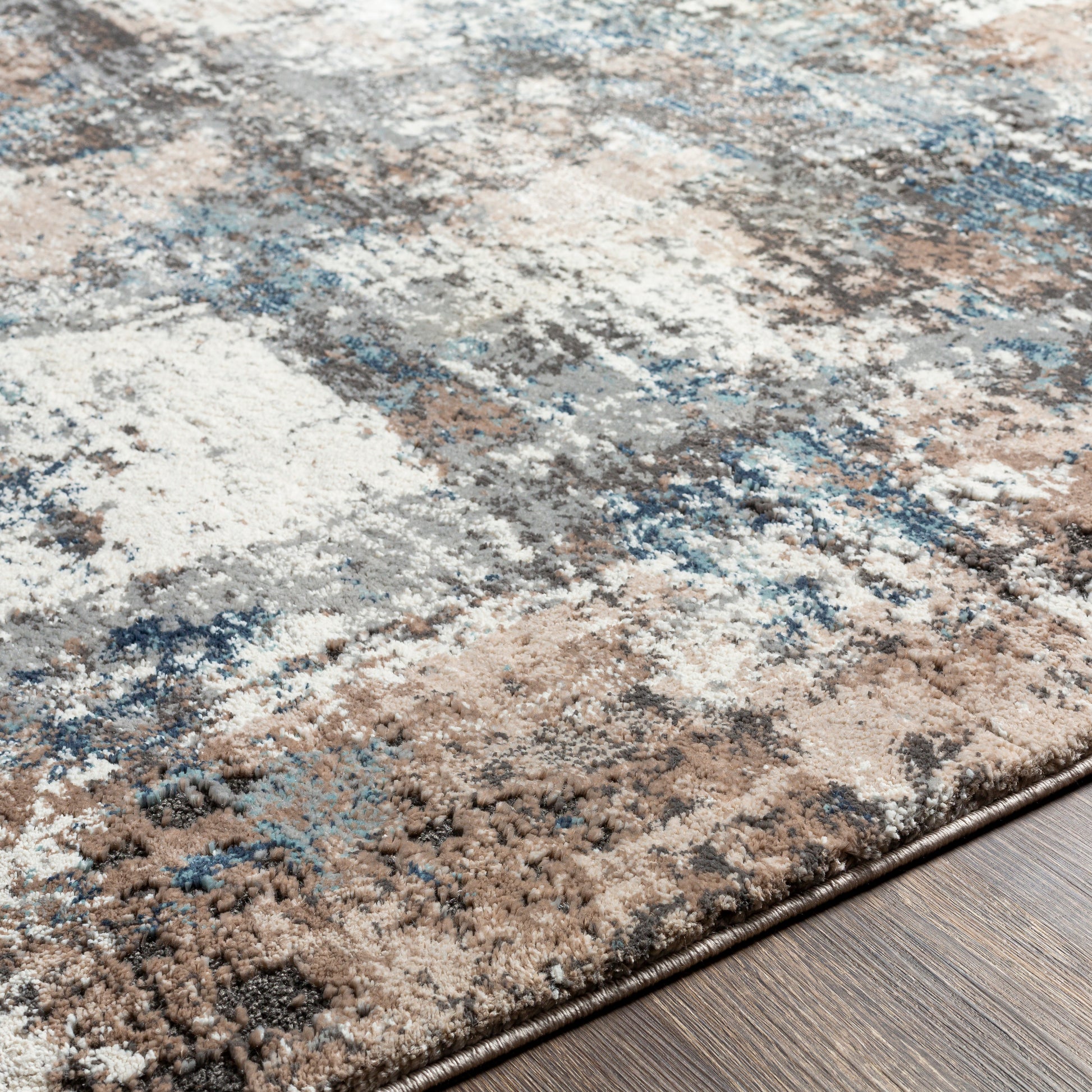 Surya Montana Mtn-2308 Beige, Dark Brown, Aqua, Dark Blue Area Rug