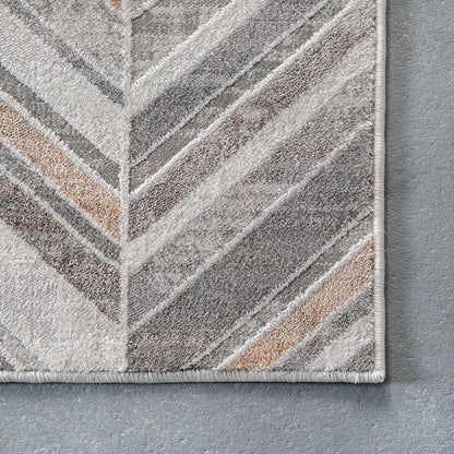 Nuloom Masha Chevron Nma1461A Beige Area Rug