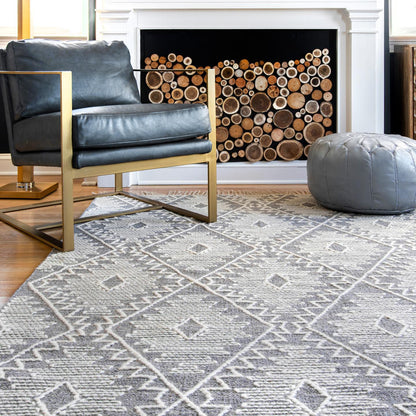 Nuloom Karsyn Tribal Eye Trellis Nka3406A Gray Area Rug