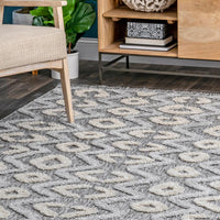 Nuloom Giana Raised Chevron Trellis Ngi1392A Gray Area Rug