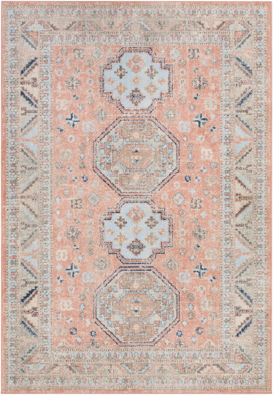 Surya Murat Mut-2303 Coral, Beige, Medium Gray, Tan Area Rug