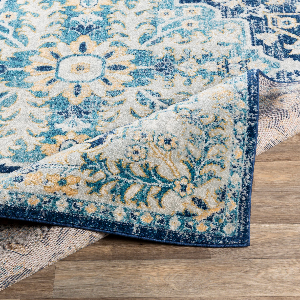 Surya Murat Mut-2320 Navy, Sky Blue, Medium Gray, Bright Yellow Rugs.