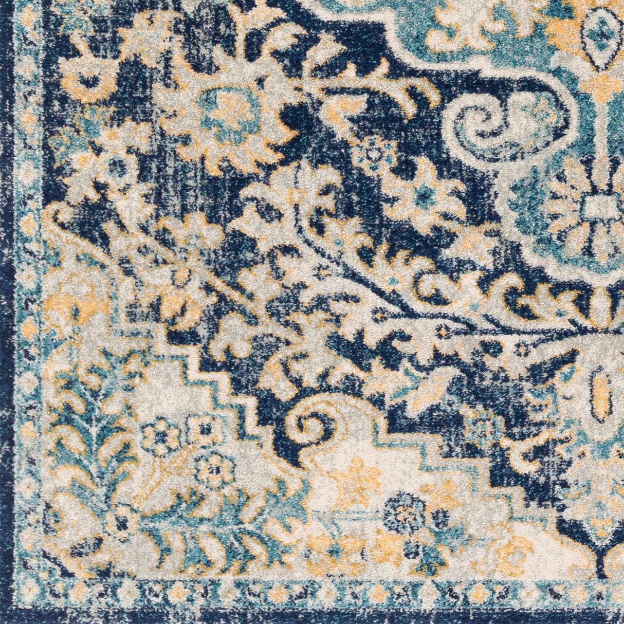 Surya Murat Mut-2320 Navy, Sky Blue, Medium Gray, Bright Yellow Rugs.