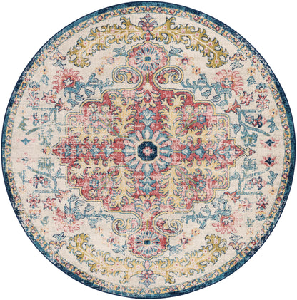 Surya Murat Mut-2321 Sky Blue, Garnet, Navy, Bright Yellow Area Rug