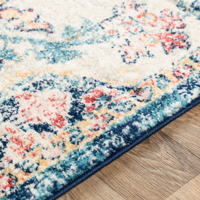 Surya Murat Mut-2321 Sky Blue, Garnet, Navy, Bright Yellow Rugs.