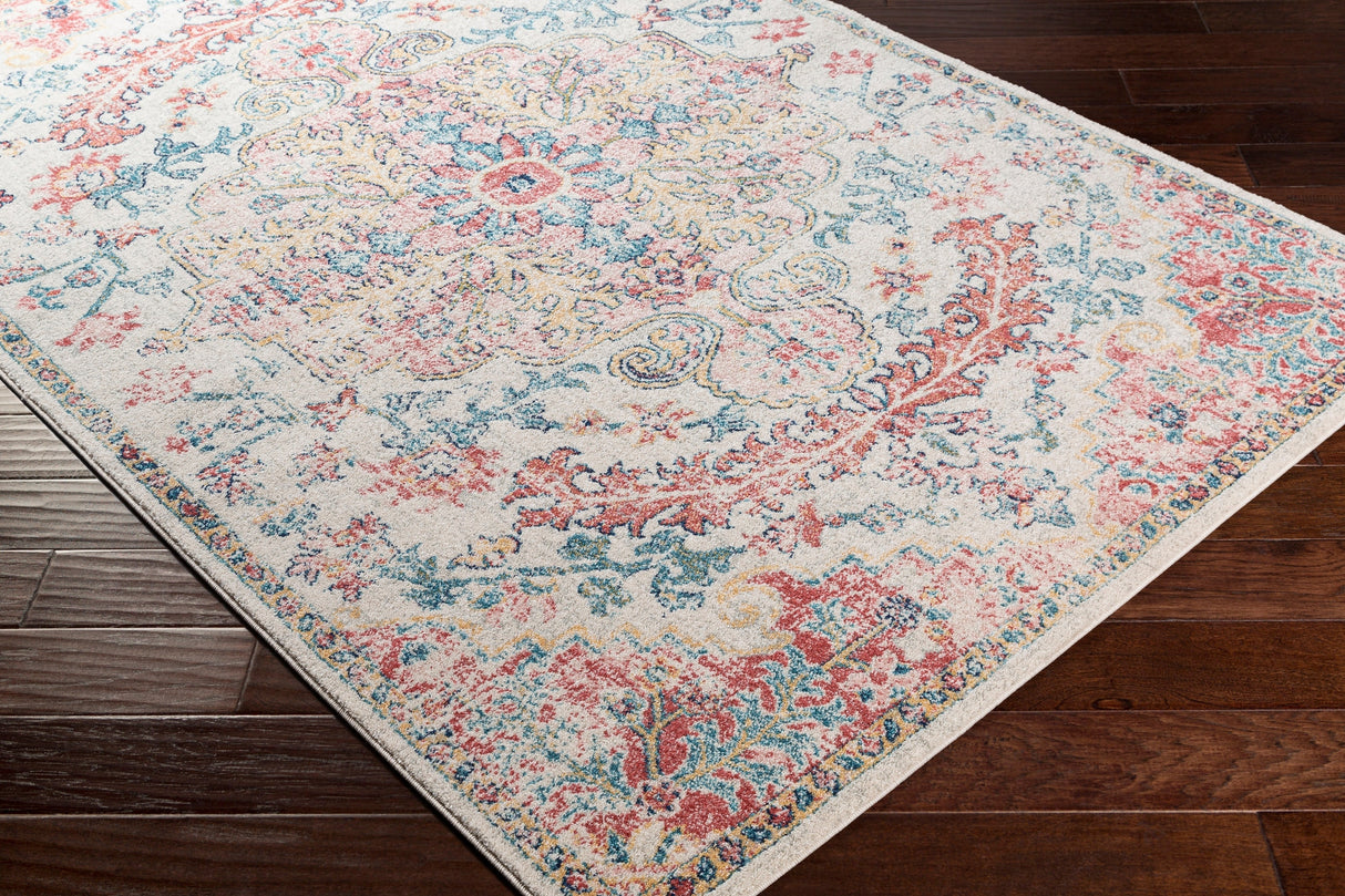 Surya Murat Mut-2323 Bright Red, White, Dark Blue, Bright Yellow Rugs.