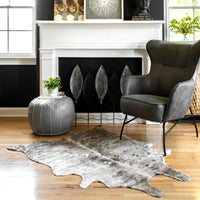 Nuloom Tinley Spotted Faux Cowhide Nti1577A Gray Area Rug
