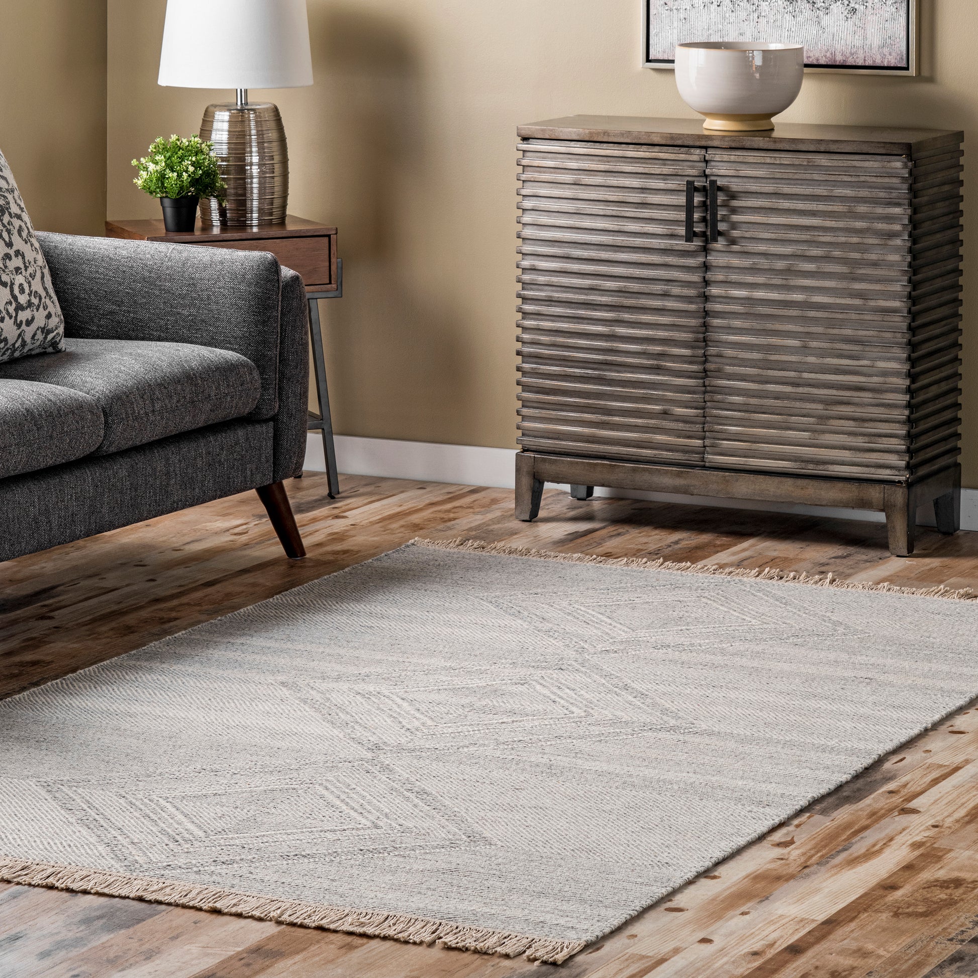 Nuloom Zana Diamond Nza1971A Light Gray Area Rug