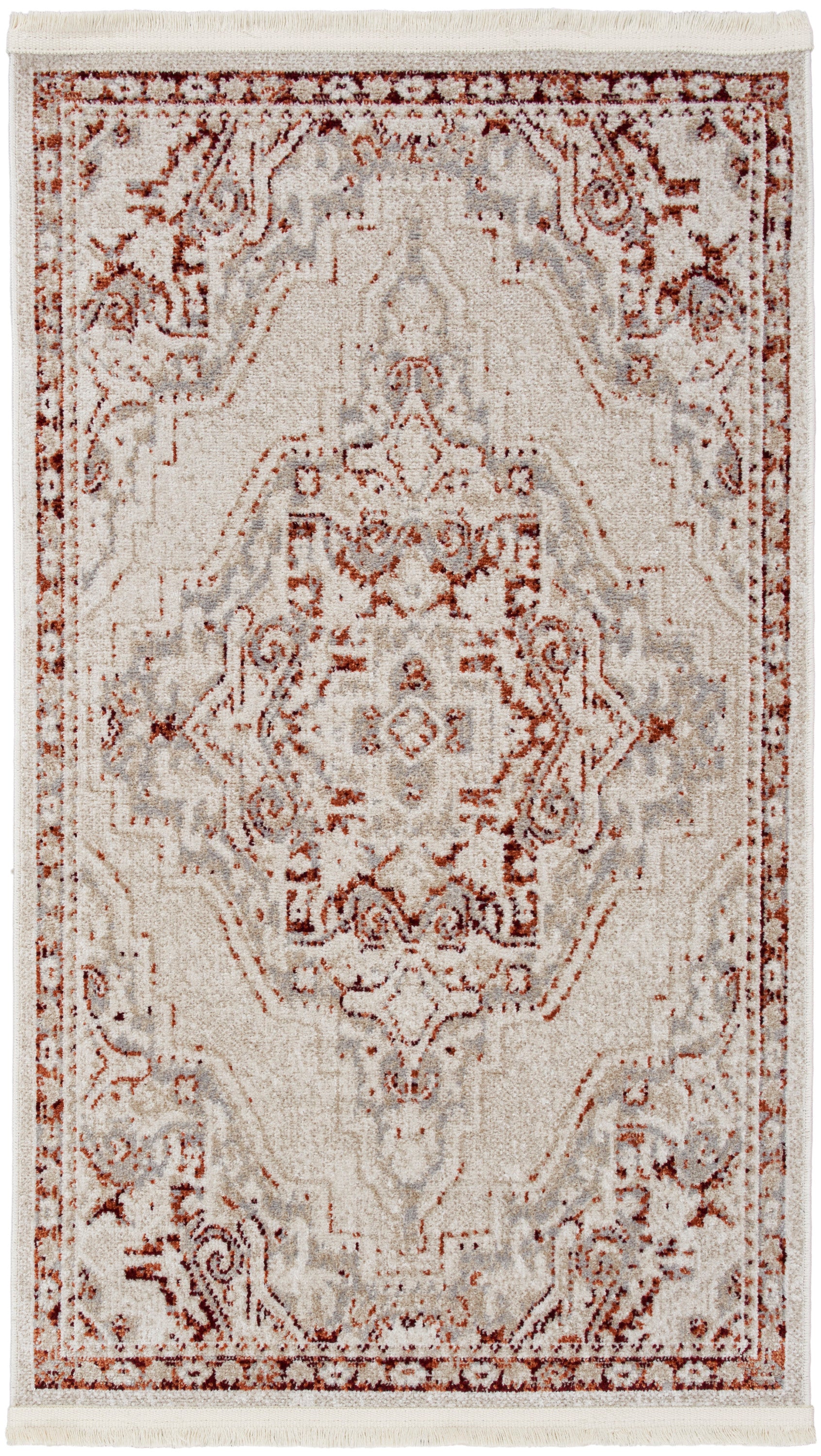 Nourison Carina Cna01 Brick Silver Area Rug