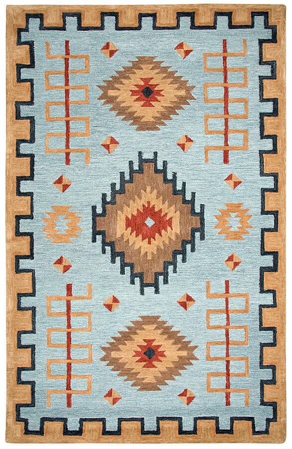 Rizzy Mesa Mz162B Lt. Blue, Multi Rugs.
