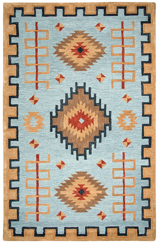 Rizzy Mesa Mz162B Lt. Blue, Multi Southwestern Area Rug