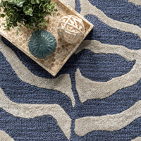 Nuloom Plush Zebra Npl3627A Blue Area Rug