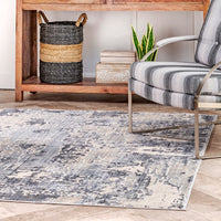 Nuloom Abstract Levitan Nab2550A Silver Area Rug