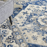 Nourison Cyrus Cyr05 Ivory Blue Area Rug