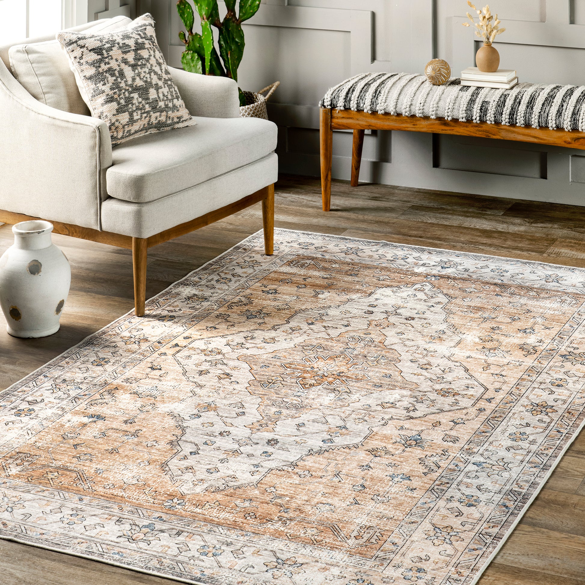 AreaRugs.com Wavaj Nwa1019B Rust Area Rug