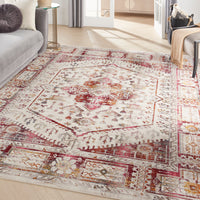 Nourison Vintage Kashan Vka08 Ivory Red Area Rug