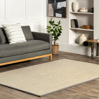 Nuloom Bordered Chloe Sisal Nbo3632B Gray Area Rug