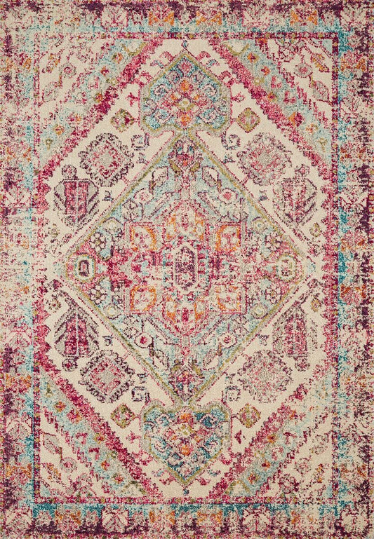 Loloi Nadia Nn-03 Aqua / Pink Vintage / Distressed Area Rug