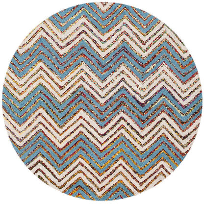 Safavieh Nantucket Nan601A Beige / Blue Chevron Area Rug