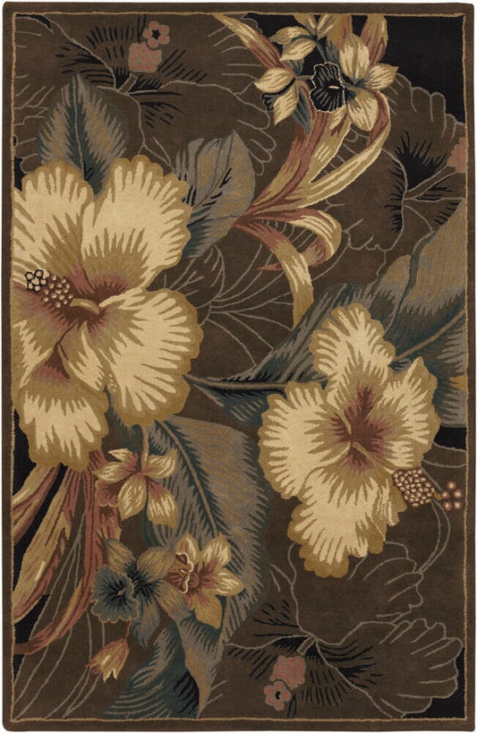 Chandra Nassau nas13702 Brown Floral / Country Area Rug