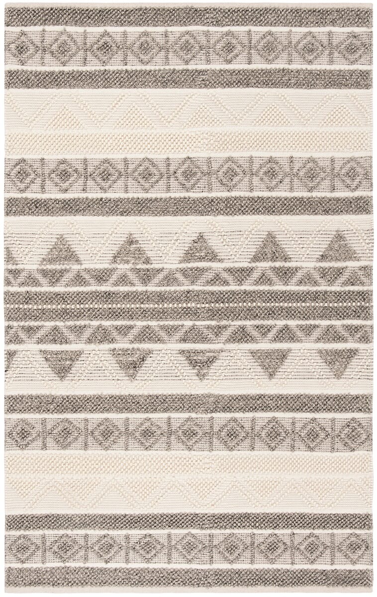 Safavieh Natura Nat104A Ivory / Grey Striped Area Rug