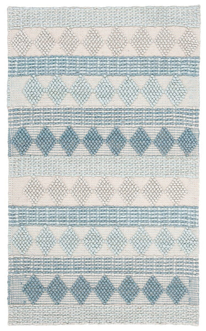 Safavieh Natura Nat252M Blue / Ivory Striped Area Rug