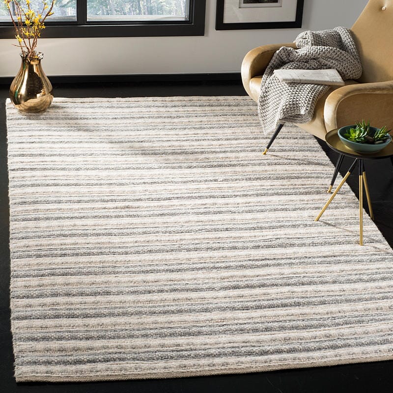 Safavieh Natura Nat403A Grey / Ivory Striped Area Rug